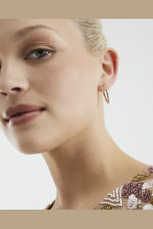 River Island Womens Pack Of 3 Crystal Hoop Earrings