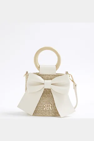 River Island Girls Raffia Bow Bucket Bag