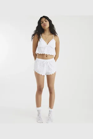 River Island Womens Floral Broderie Pyjama Set