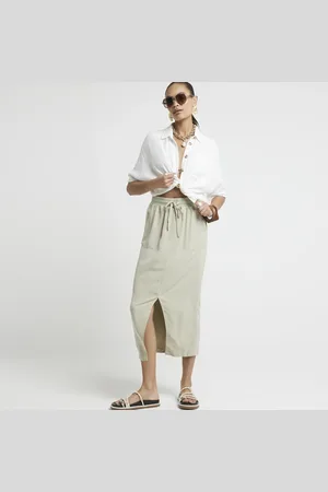 River Island Womens Lyocell Elasticated Midi Skirt