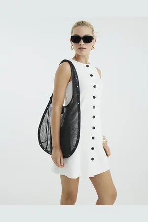 River Island Womens Sleeveless Button Through Shift Dress