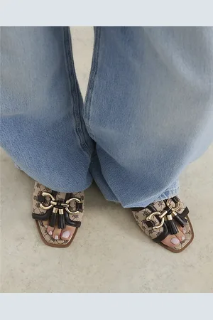 River Island Womens Monogram Snaffle Tassel Mule Sandals