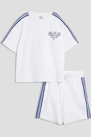 River Island Boys Tile Print Taped T-Shirt Set