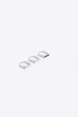 River Island Mens Colour Multipack Of 3 Enamel Rings