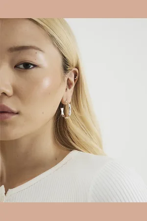 River Island Womens Bamboo Hoop Earrings