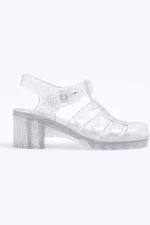River Island Girls Glitter Jelly Heeled Shoes