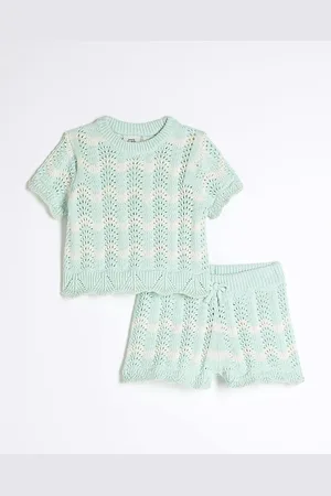 River Island Baby Girls Striped Crochet Shorts Set
