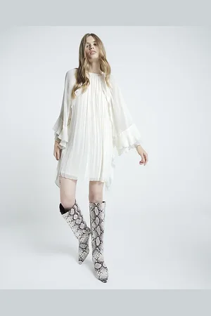 River Island Womens Long Sleeve Ruffle Mini Dress