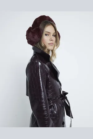 River Island Womens Heart Faux Fur Ear Muffs