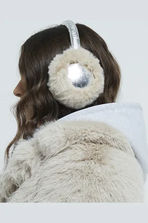 River Island Womens Metallic Faux Fur Earmuffs