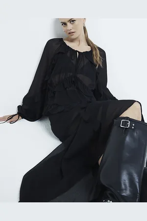 River Island Womens Chiffon Ruffle Maxi Skirt