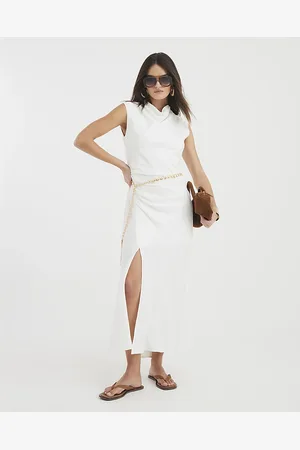 River Island Womens Linen Blend Cowl Neck Maxi Dress