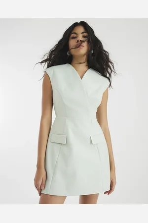 River Island Womens Structured V Neck Mini Dress