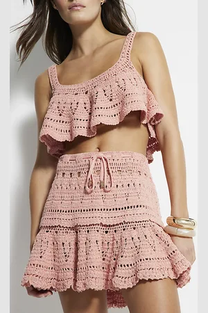 River Island Womens Crochet Frill Beach Skirt