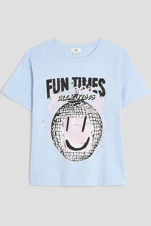 River Island Girls Disco Smiley T-Shirt