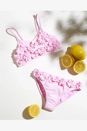 River Island Girls 3D Floral Bikini Set