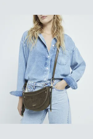 River Island Womens Suedette Scoop Cross Body Bag