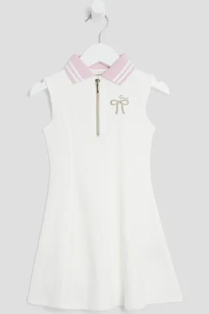 River Island Mini Girls Ribbed Bow Dress