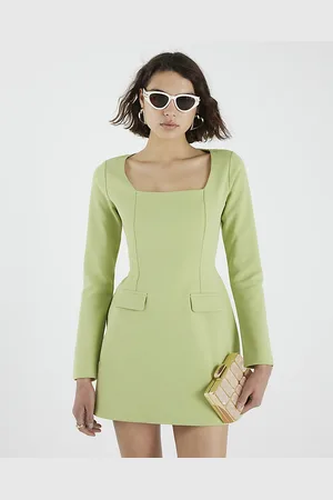River Island Womens Long Sleeve Square Neck Mini Dress