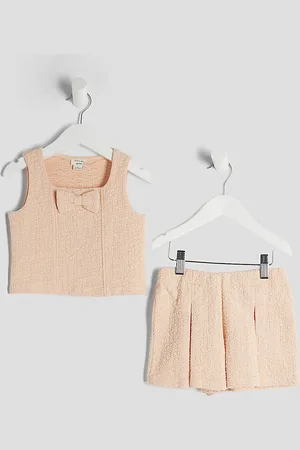 River Island Mini Girls Bow Top And Short Set