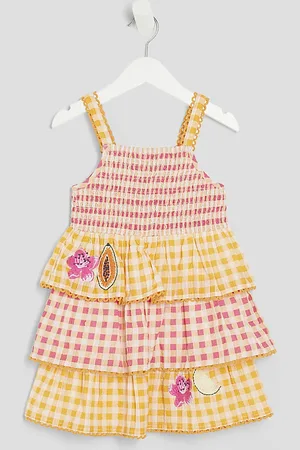 River Island Mini Girls Gingham Fruit Dress