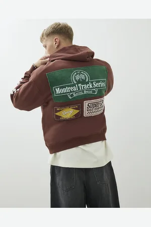 River Island Mens Oversized Fit Montreal Towelling Hoodie