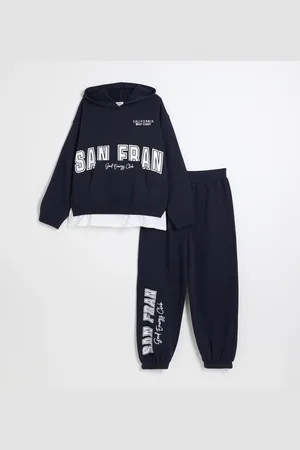 River Island Girls Hybrid Hoodie And Joggers Set