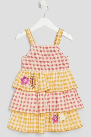 River Island Mini Girls Gingham Fruit Dress
