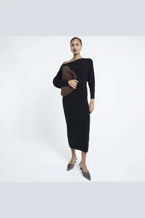 River Island Womens Knit Off The Shoulder Maxi Dress