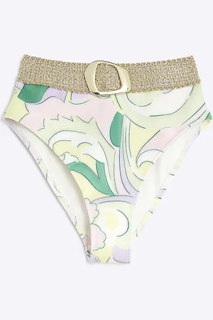 River Island Womens Swirl Elastic Buckle Bikini Bottoms