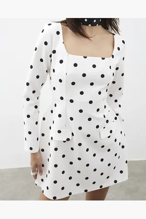 River Island Womens Polka Dot Long Sleeve Mini Dress