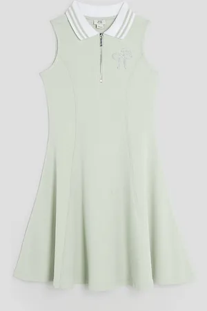 River Island Girls Sleeveless Bow Collar Dress