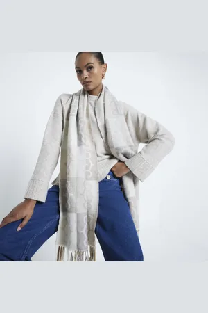 River Island Womens Monogram Grid Scarf