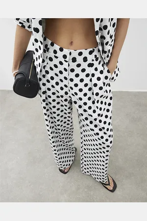 River Island Womens Polka Dot Wide Leg Trousers