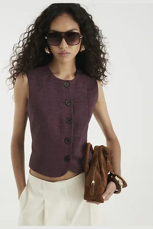 River Island Womens High Neck Fitted Waistcoat