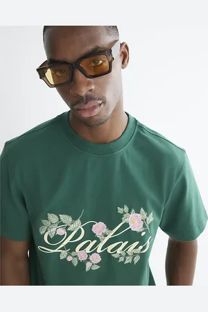 River Island Mens Palais Floral Embroidered T-Shirt
