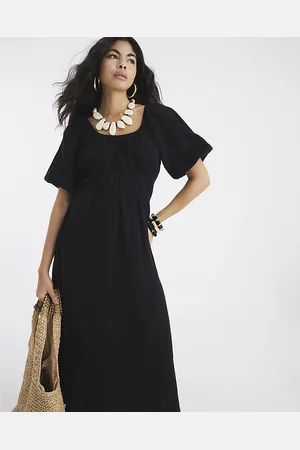 River Island Womens Short Sleeve Gathered Midi Dress