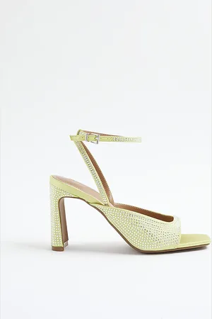 River Island Womens Satin Diamante Heeled Sandals