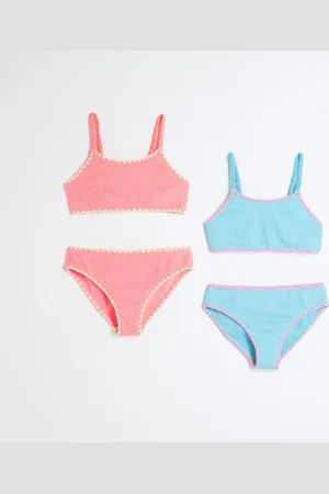 River Island Girls Multi Colour Textured Bikini Set 2 Pack