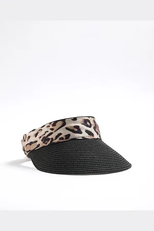 River Island Womens Leopard Tie Visor Hat