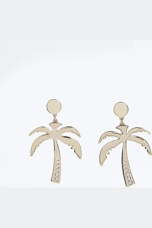 River Island Womens Palm Tree Earrings