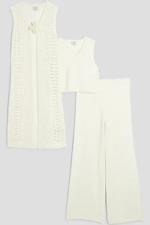 River Island Girls Knit Corsage Top Set