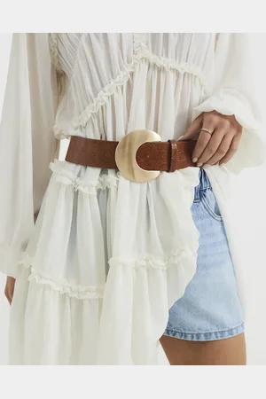 River Island Womens Moon Buckle Croc Belt