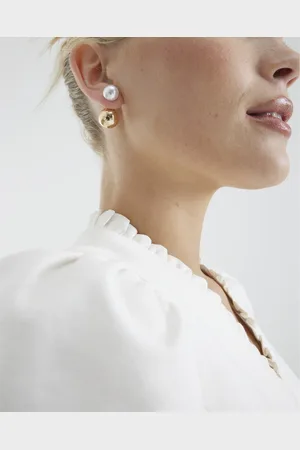 River Island Womens Pearl Stud Earrings