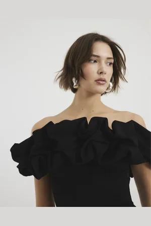 River Island Womens Short Sleeve Ruffle Bardot Top