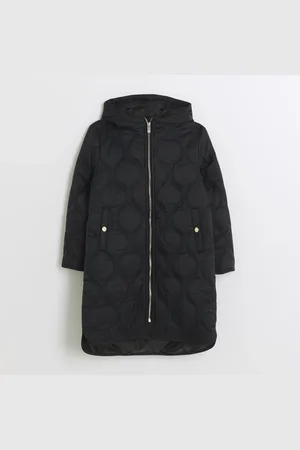 River Island Girls Hooded Longline Padded Jacket