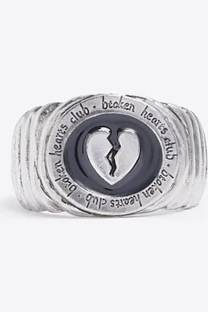 River Island Mens Broken Heart Ring