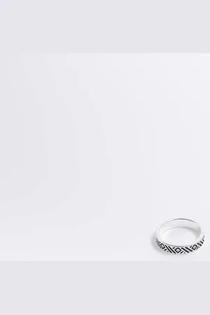 River Island Mens Plated Engraved Band Ring
