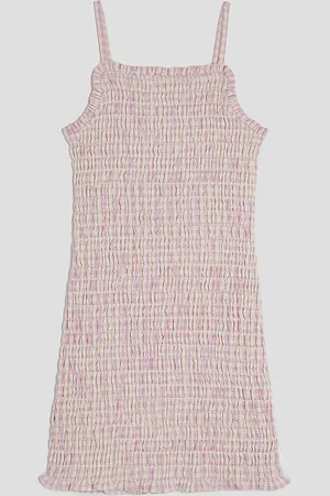 River Island Girls Shirred Gingham Dress