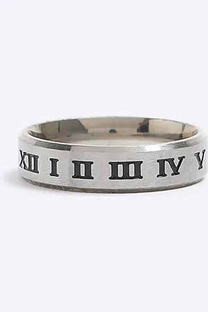 River Island Mens Colour Roman Number Ring